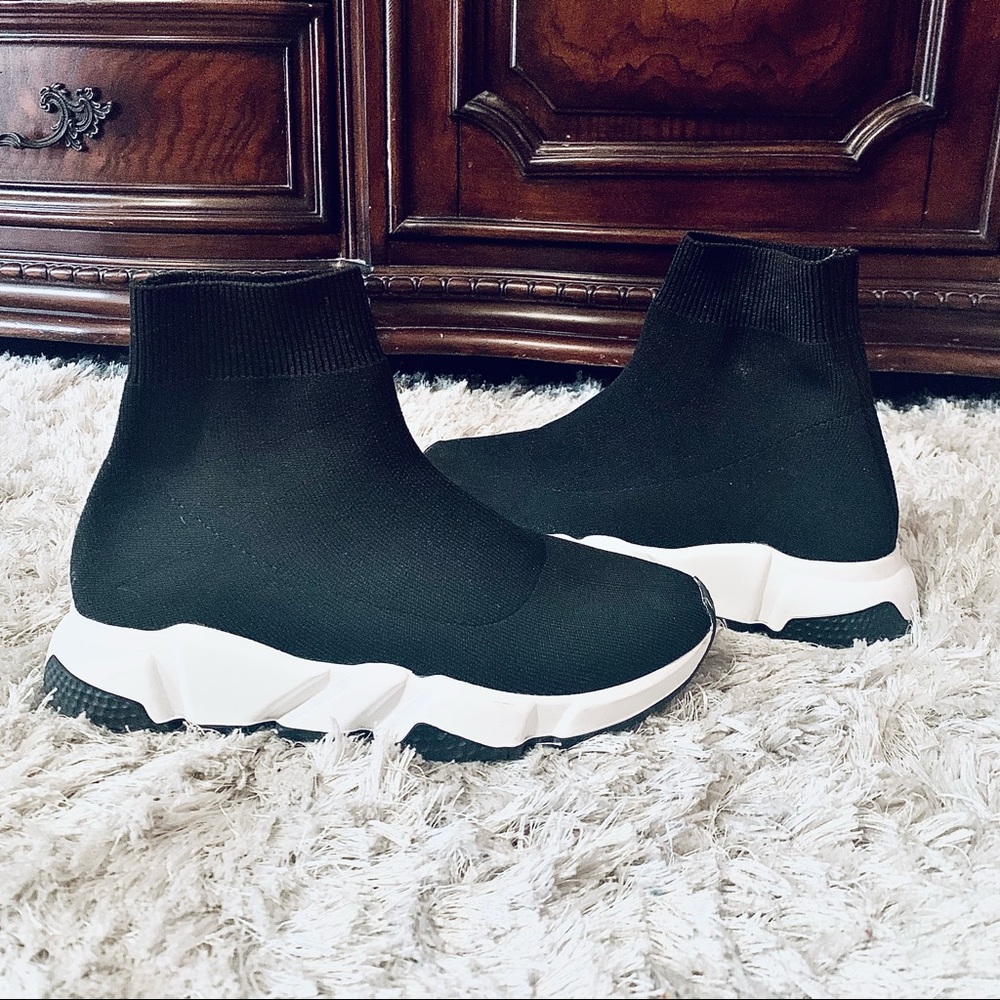 Shein Sock Sneakers Black White Designer Inspired